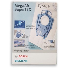 تصویر کیسه جاروبرقی مگا ایر مدل P مناسب جاروبرقی بوش و زیمنس MegaAir Type P Dust Bag for Bosch Vacuum Cleaner