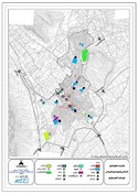 تصویر عنوان نقشه: پراکنش خدمات موجود شهر ایج 