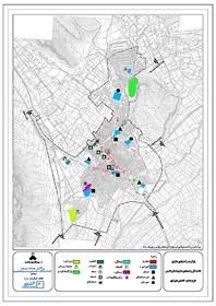 تصویر عنوان نقشه: پراکنش خدمات موجود شهر ایج 