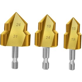 تصویر مته سوراخ کاری لوله سبز مدل t3 بسته 3 عددی 