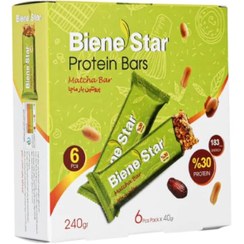 تصویر پروتئین بار ماچا بین استار بسته ۶ عددی ۲۴۰ گرم 