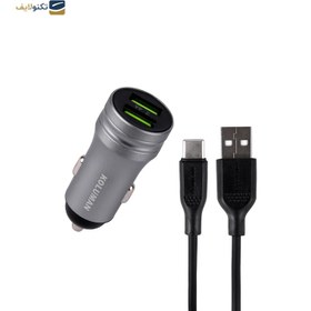 تصویر شارژر فندکی کلومن مدل KC-C08 به همراه کابل Type-C Koluman KC-C08 Car Charger with Type-C Cable