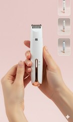 تصویر شیور 4 کاره شارژی بانوان — رِیزر و موزن ابرو، موزن بینی، اصلاح‌کننده بدن و لیدی‌شیوِر 4-in-1 rechargeable women's shaver — eyebrow razor and trimmer, nose trimmer, body trimmer, and lady shaver