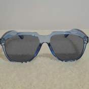 تصویر عینک زنانه قاب شفاف آبی 