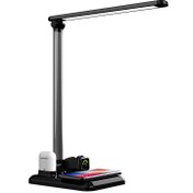 تصویر چراغ مطالعه به همراه شارژر وایرلس آیفون ، اپل واچ و ایرپاد 4in 1 LED Desk Lamp with Wireless Charger