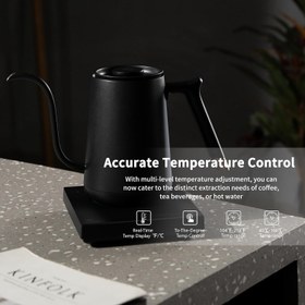 تصویر TIMEMORE Electric Gooseneck Kettle with Temperature Control BPA Free Stainless Steel Tea Kettle Automatic Shut Off for Coffee Tea Basics 600ml Matt Black - ارسال 15 الی 20 روز کاری 