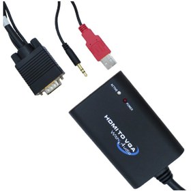 تصویر مبدل VGA به HDMI همراه صدا با کيفيت HD فرانت Faranet VGA to HDMI+AUDIO+USB converter