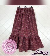 تصویر دامن پفکی شکوفه ای بلند کالکشن تیره فروشگاه صدف گالری 