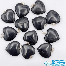 تصویر گردنبندسنگ بلک ابسیدیان قلب 