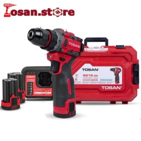 تصویر دریل پیچ گوشتی شارژی براشلس 16 ولت توسن مدل 9616BS Tosan model 9616BS 16V brushless cordless screwdriver drill