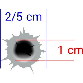 تصویر برچسب برش خورده مدل جای گلوله کد 0042 مجموعه 12 عددی 