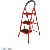 تصویر نردبان ۳پله فلزی تاشو خانگی کارآسان(اصل) Karasan home ladder