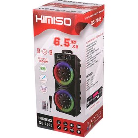 تصویر اسپیکر چمدانی بلوتوثی رم و فلش خور Kimiso QS-7605 + میکروفون و ریموت کنترل KIMISO QS-7605 WIRELESS SPEAKER WITH MICROPHONE & REMOTE CONTROL