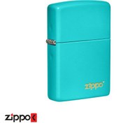 تصویر فندک زیپو اصل Zippo Classic Flat Turquoise کد 49454 Zippo Lighter Classic Flat Turquoise 49454