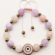 تصویر دستبند سنگی وادان بلتاگالری با پلاک چشم نظر 