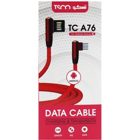 تصویر کابل تبدیل USB به microUSB تسکو مدل TC A76 طول 1 متر TSCO TC A76 USB To microUSB Cable 1m