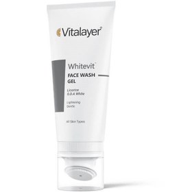 تصویر ژل شستشوی صورت وایت ویت براش دار ویتالیر 200 میلی لیتر Vitalayer Whitevit Face Gel Wash With Brush 200 ml