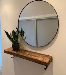 تصویر آینه گرد مدرن دیواری از جنس فلز 