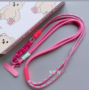 تصویر بند گوشی گردنی صورتی 