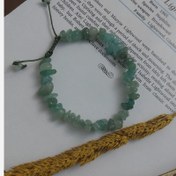 تصویر دستبند سنگ آونتورین سبز راف تراش نخورده درجه یک دفرمه 