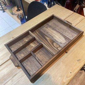 تصویر سینی چوبی چند خانه نراد اردو خوری Wooden organizer tray