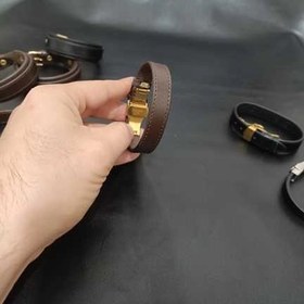 تصویر دستبند چرم طبیعی دست ساز 