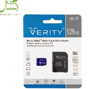 تصویر میکرو مموری ۱۲۸ گیگ وریتی Verity 533X U3 C10 80MB/s + خشاب ا Verity Micro SD 128GB Class 10 U3 80MB/s 533x Memory Card Verity Micro SD 128GB Class 10 U3 80MB/s 533x Memory Card