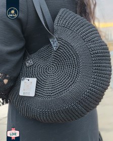 تصویر کیف رافیا صدف مشکی 