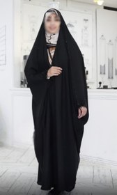 تصویر چادر عربی مشکی جواهردوزی صبا کد 12054 