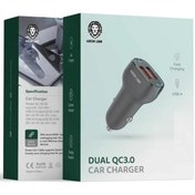 تصویر شارژر فندکی ماشین دو پورت QC 3.0 گرین لاین 