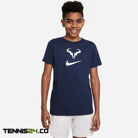 تصویر تی شرت تنیس پسرانه نایک Nike Dri-Fit Rafa- سرمه ای 