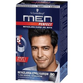 تصویر کیت رنگ موی مردانه من پرفکت Men Perfect شماره 90 رنگ مشکی طبیعی SCHWARZKOPF MEN PERFECT 90 BLACK