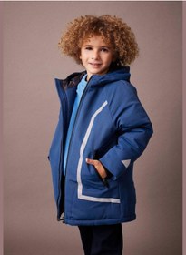 تصویر پافر پارکا با کلاه و آستین بلند برای پسران برند Defacto Boy Hooded Long Sleeve Parka