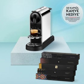 تصویر Nespresso D140 Citiz Platinum ، دستگاه قهوه کپسول استیل ضدزنگ Nespresso D140 Citiz Platinum,paslanmaz Çelik Kapsüllü Kahve Makinesei