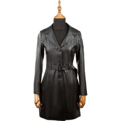 تصویر پالتو زنانه چرم طبیعی آناویز چرم 