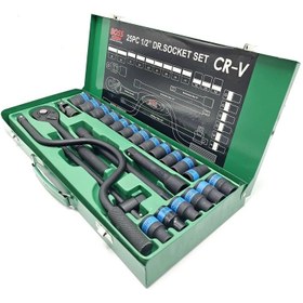 تصویر جعبه بکس فشار قوی صنعتی باس مدل 25PCS مجموعه 25 عددی جعبه بکس فشار قوی صنعتی باس مدل 25PCS مجموعه 25 عددی