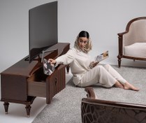 تصویر میز تلویزیون گلاریس مدل ۱۸۰ با جنس MDF گردویی 