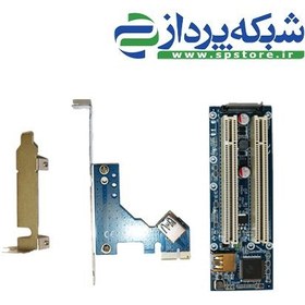 تصویر PCI-E express X1 to dual PCI riser card with USB3.0 cable 