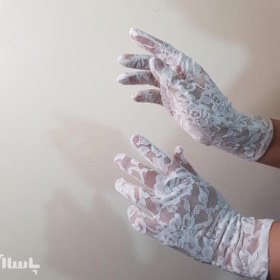 تصویر دستکش دانتل عروس - کد 2182280 