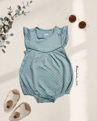 تصویر رامپر دخترانه طوسی ۳ماه و ۹-۱۲ ماه 