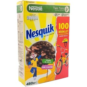 تصویر کورن فلکس نسکوئیک نستله جعبه ای حاوی ویتامین، آهن و کلسیم 450 گرم Nestle Nesquik cornflakes vitamins, iron and calcium 450g