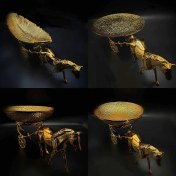 تصویر سرویس ظرف پذیرایی و دکوری ست ۴ تیکه اسب کالسکه 