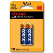تصویر باتری قلمی آلکالاین LR06-AA کداک مدل Max Super بسته 2 تایی ا Kodak Max Super LR06-AA Alkaline Battery Pack of 2 Kodak Max Super LR06-AA Alkaline Battery Pack of 2
