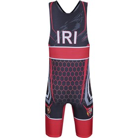 تصویر دوبنده کشتی طرح عقاب قرمز Wrestling singlet