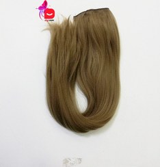 تصویر اکستنشن مو متری پوش کلیپسی قد 50 رنگ دودی زیتونی 