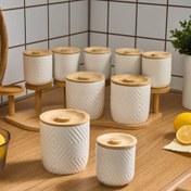 تصویر ست جا ادویه 7 پارچه کاراجا مدل استودا سفید ارسال 7 روز کاری