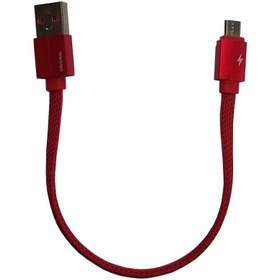 تصویر کابل پاوربانکی میکرو اندروید micro usb- رنگ مشکی / قرمز 