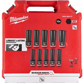 تصویر ست 10 عددی بکس 1/2 میلواکی مدل Milwaukee 4932480457 