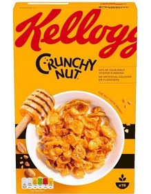 تصویر کورن فلکس -غلات صبحانه کرانچی نات با طعم آجیل و عسل کلاگز انگلیسی 500 گرمی Kellogg's Crunchy Nut Cereal 