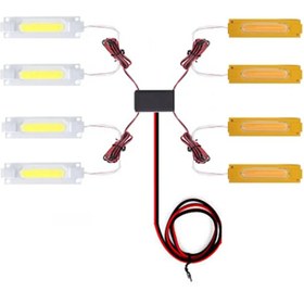 تصویر چراغ پليسي جلوپنجره جلو سپري 8 تكه رنگ نارنجي و سفيد ولتاژ 12 ولت 